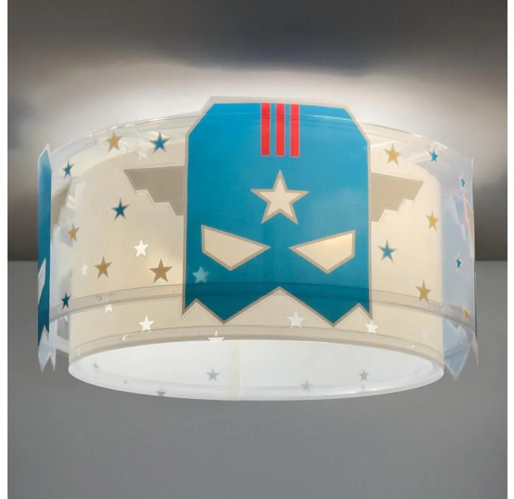 Dalber 61816 - Plafoniera per bambini BLU HERO 2xE27/15W/230V