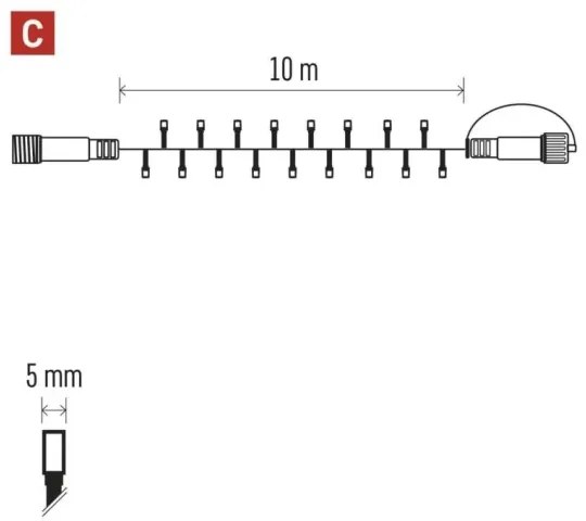 Catena LED natalizia da esterno 100xLED/10m IP44 blu