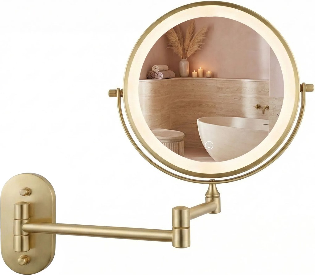 Specchio LED Glow Brush Gold