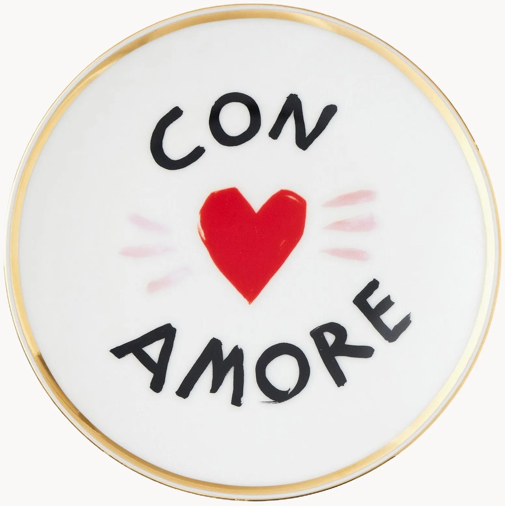 Piatto da dessert fatto a mano Con Amore