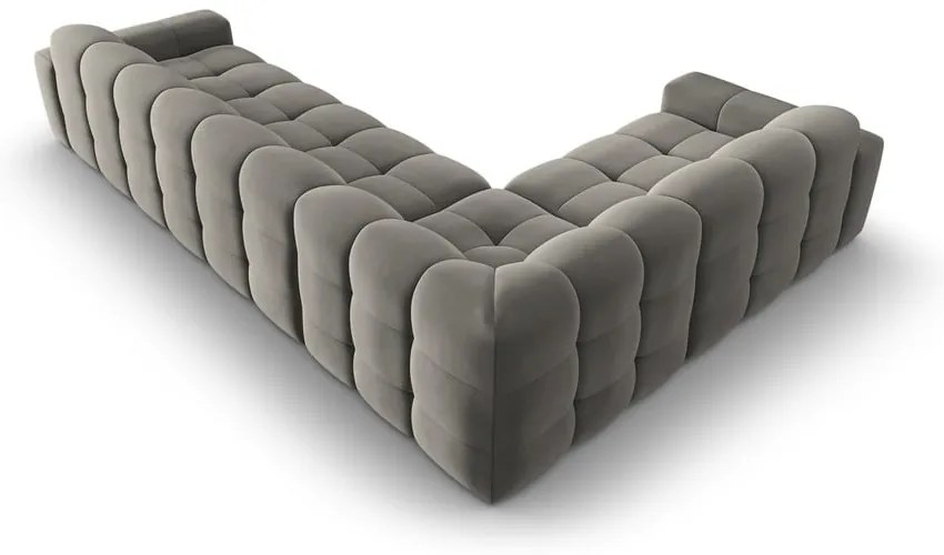 Divano angolare in velluto grigio (angolo sinistro) Kendal - Micadoni Home