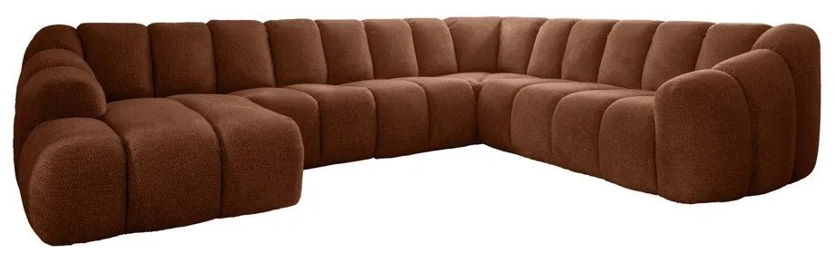 Divano angolare color terracotta (con penisola a destra/a U) Shell – Miuform