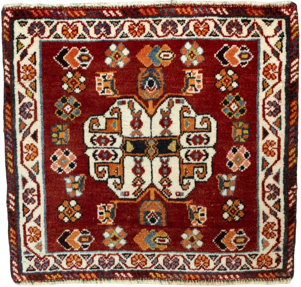 Shiraz Tappeto persiano 60x60 Rosso (Iran) Annodato A Mano