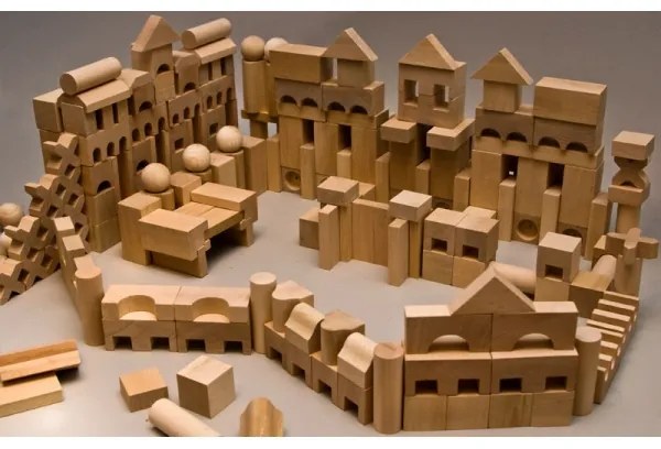 EkoToys - Blocchi di legno naturali 220 pz