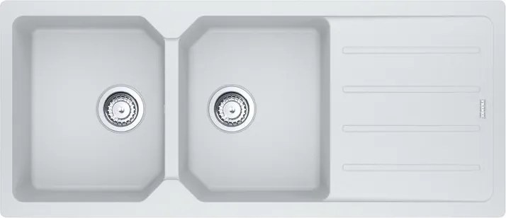 Lavello sopratop 2 vasche in fragranite bianco FRANKE City L 50 x L 116 cm, reversibile