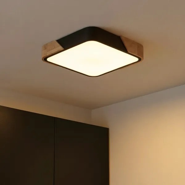 Brilagi - Plafoniera a LED PILANA LED/24W/230V rovere/nero 32x32 cm