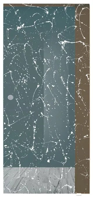 Anta per porta scorrevole Paint in vetro trasparente serigrafato, L 88 x H 215 cm spessore 8 mm, apertura reversibile