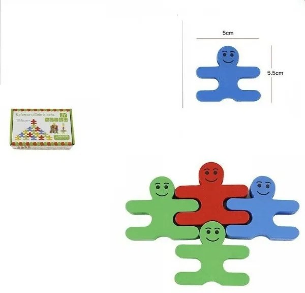 Trade Shop - Gioco In Legno Omini Colorati Costruzioni Bambini Educativo Imparare