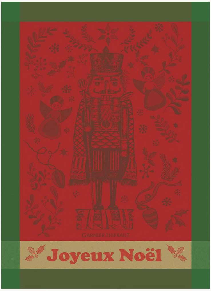 Set di 4 strofinacci jacquard Casse Noisette Noel Rouge