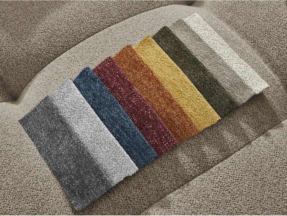 Divano angolare beige allungabile/con contenitore (con penisola a sinistra/con chaise lounge) con rivestimento in ciniglia Roxelane – Bobochic Paris