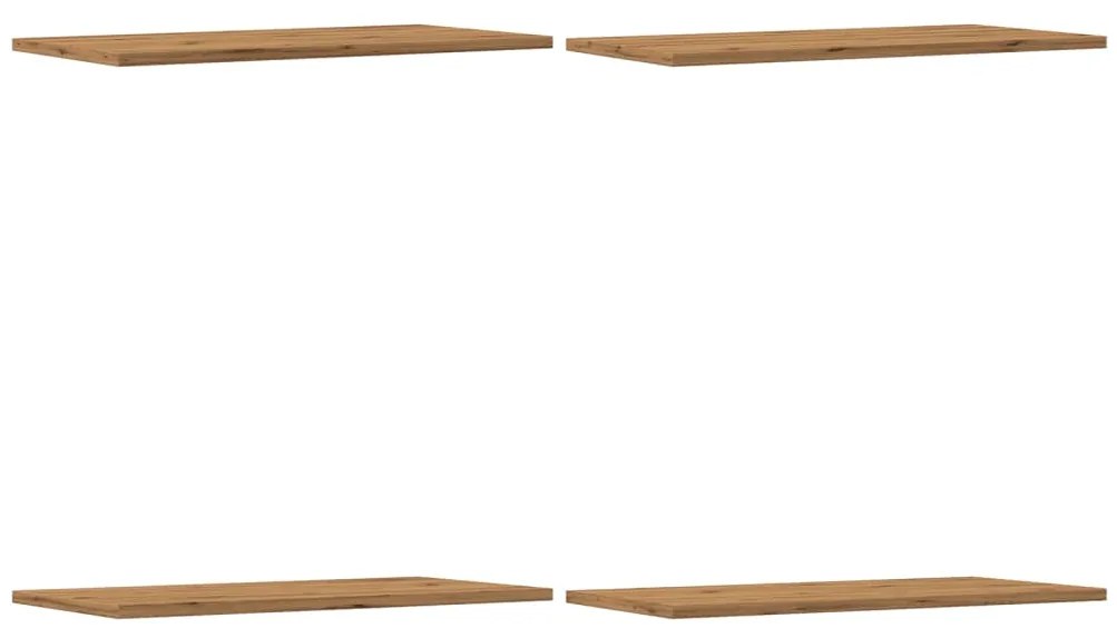 Mensole parete 4pz rovere artigianale 60x30x1,5cm in truciolato