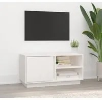 Mobile Porta TV Bianco 80x35x40,5 cm in Legno Massello di Pino cod mxl 15928