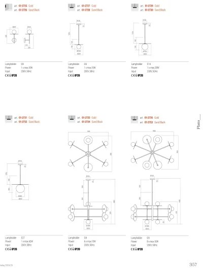 Redo 01-2726 - Applique PLATO 1xG9/10W/230V nero