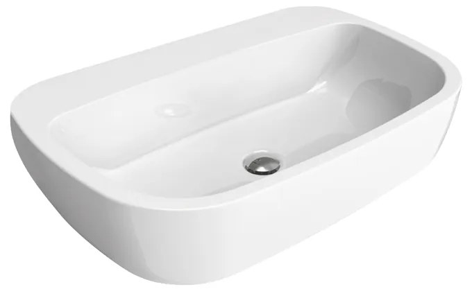 Ceramica Flamininia Mono lavabo 74x48 da appoggio o sospeso senza troppopieno predisposto 3 fori in ceramica bianco