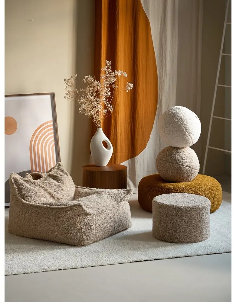 Pouf a sacco per bambini marrone chiaro con rivestimento in bouclé Chair – Wigiwama