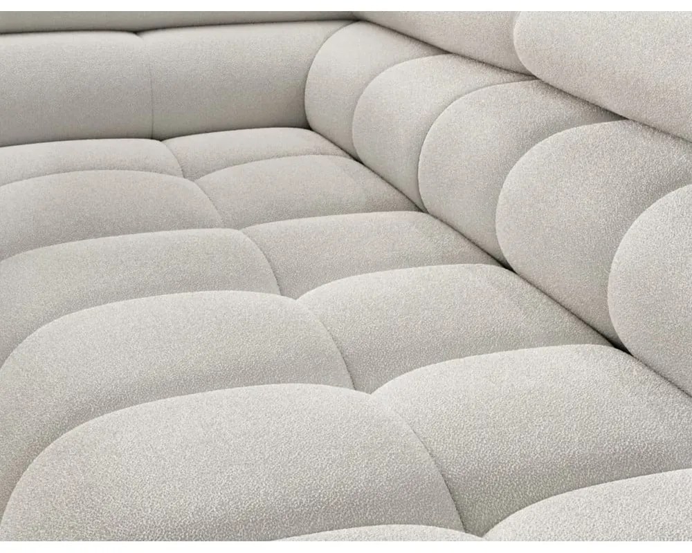 Divano angolare color crema allungabile/con contenitore (con penisola a sinistra/a L) con rivestimento in bouclé Ferucce – ELTAP