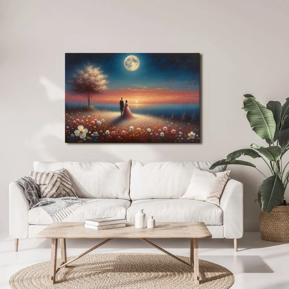 Quadro su tela – Coppia alla luce della luna