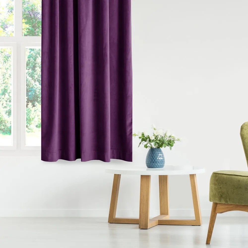 Tenda parzialmente oscurante viola in velluto 140x270 cm Eyelets – Restilo
