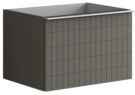 Mobile da bagno da fissare sotto lavabo L 60 x H 40 x P 45.5 cm grigio laccato, 2 cassetti Pixel grid