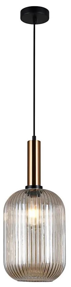 ITALUX PND-5588-1L-BRO+AMB - Lampadario a cavo ANTIOLA 1xE27/40W/230V bronzo