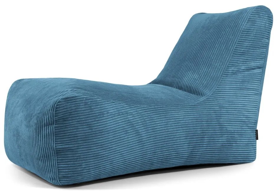 Puof a sacco blu con rivestimento in velluto a coste Lounge – SLOWDOWN