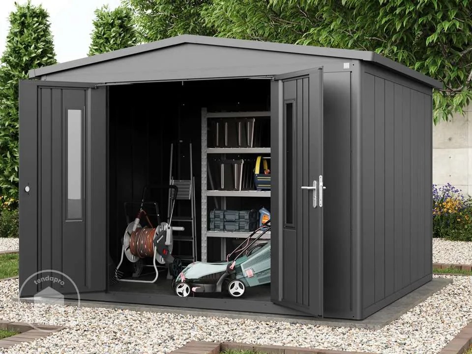 PRIMEYARD Casetta da giardino 298x298 cm, antracite - (GFPV00917)