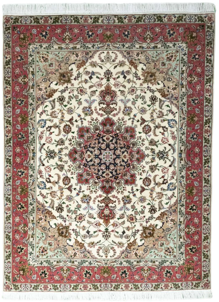 Tabriz Tappeto persiano 150 x 200 Beige (Iran) Annodato A Mano
