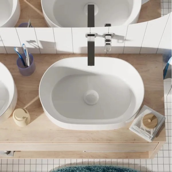 REA-U0600 - Lavabo da appoggio ALMA 36x57 cm ceramica/bianco lucido