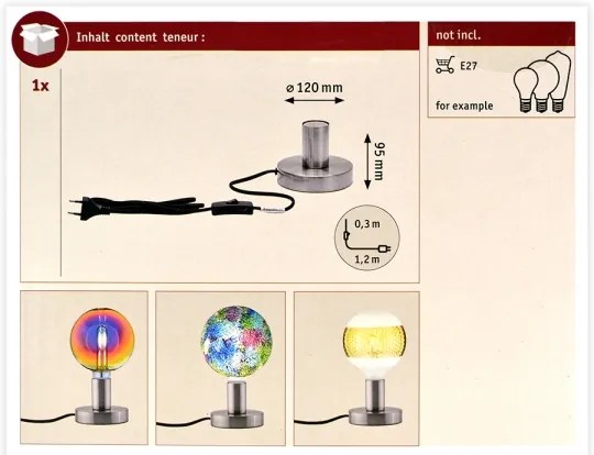 Paulmann 79759 - Lampada da tavolo HALDOR 1xE27/20W/230V