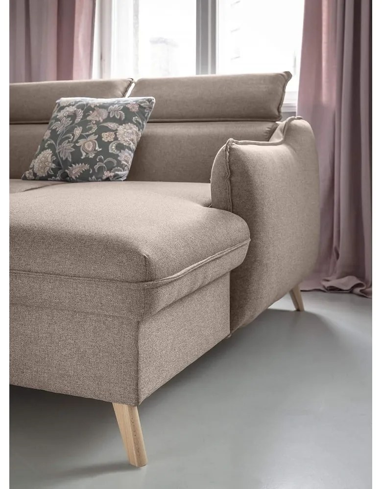 Divano letto angolare beige (angolo destro) Sweet Harmony - Miuform