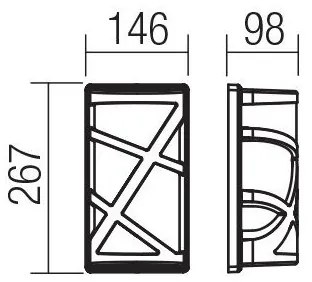 Redo 9097 - Applique da esterno VORTEX 1xE27/20W/230V IP44