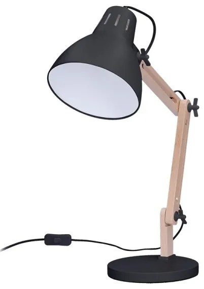 Solight WO57-B − Lampada da tavolo FALUN 1xE27/25W/230V nero