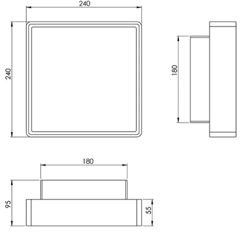 Fabas 3233/61/102 - Applique OBAN 1xE27/42W/230V IP65