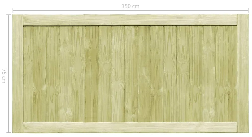 Cancelli da Giardino 2 pz in Legno di Pino Impregnato 300x75 cm