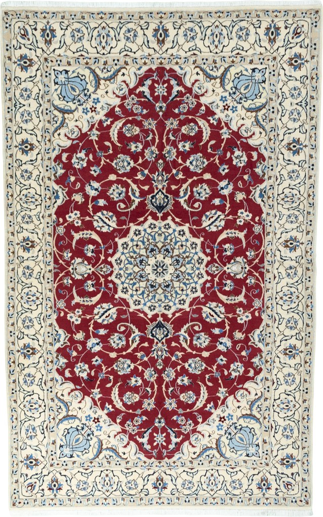 Nain Tappeto persiano 270 x 170 Rosso (Iran) Annodato A Mano