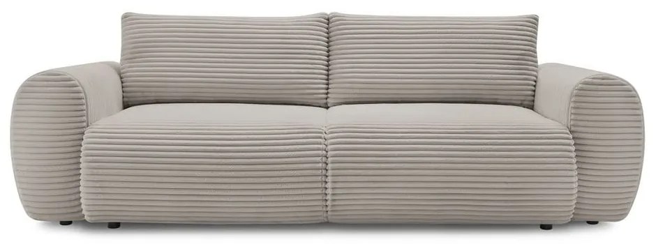 Divano in grigio chiaro/beige allungabile con rivestimento in velluto a coste 257 cm Lucien – Bobochic Paris