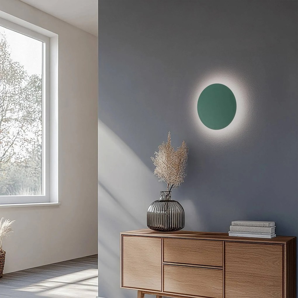 Argon Applique a LED Orios Plus, verde, Ø 30 cm, acciaio