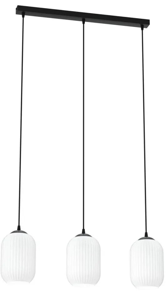 Lampadario a sospensione con filo VERDI 3xE27/15W/230V nero/bianco