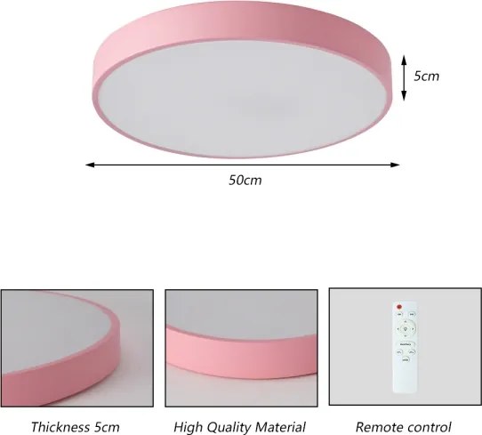 Brilagi - Plafoniera LED dimmerabile POOL LED/60W/230V 3000–6000K 50 cm rosa con telecomando