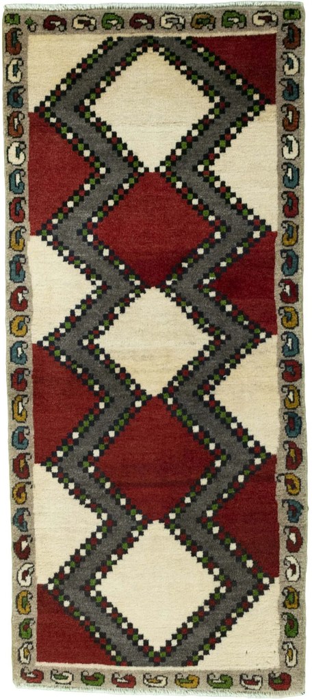 Gabbeh Tappeto 70x150 Beige (Iran) Annodato A Mano