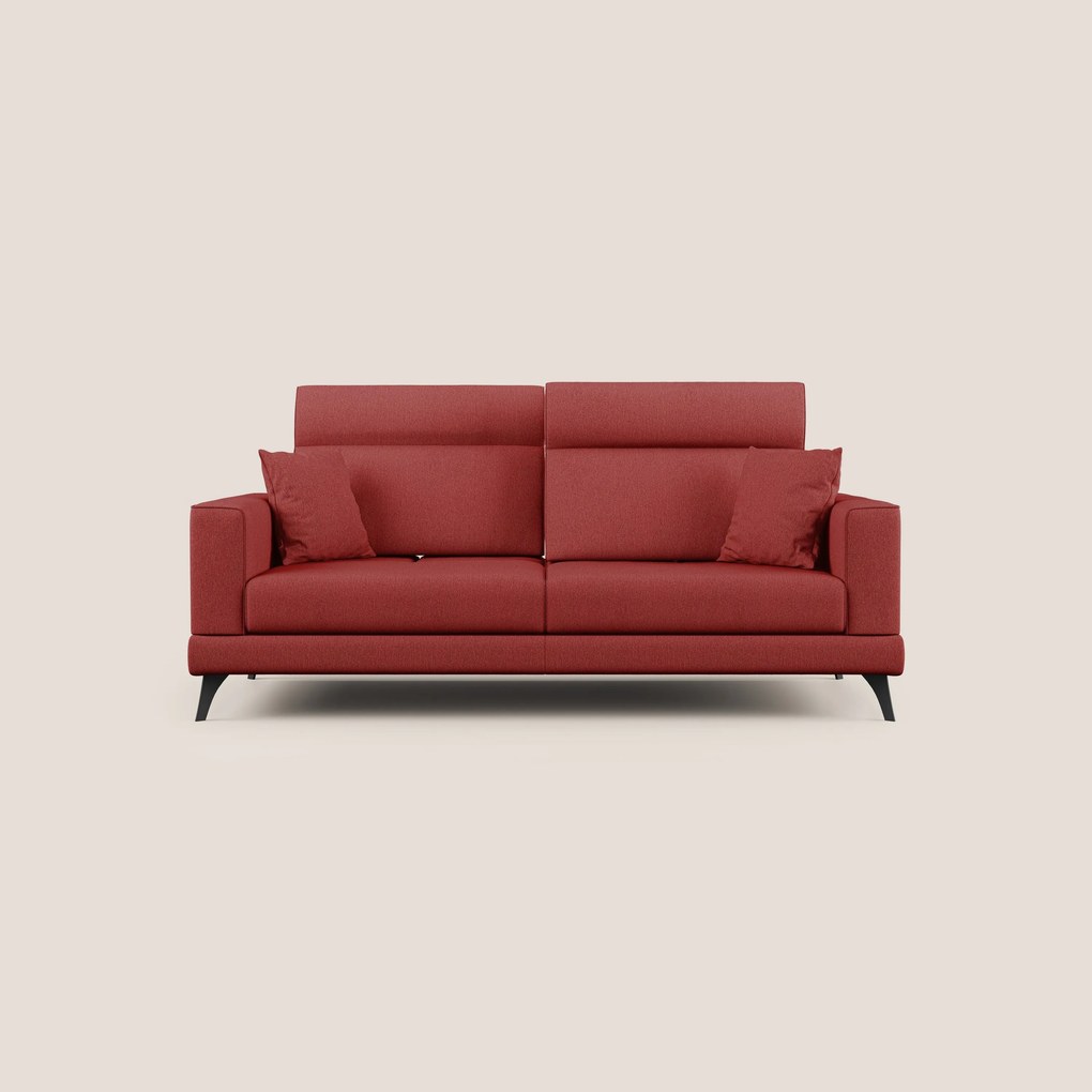 Slide Divano con schienali traslanti e poggiatesta in tessuto smacchiabile T05 rosso