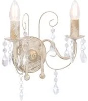 Lampada da Muro con Perle Bianca per 2 Lampadine E14 cod mxl 72557