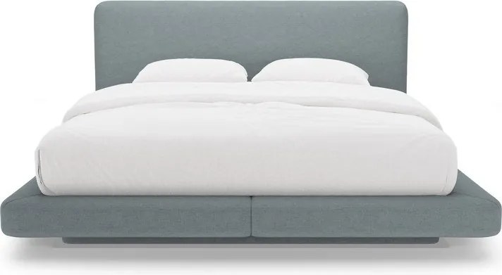 Letto matrimoniale imbottito azzurro 180x200 cm Linea – Micadoni