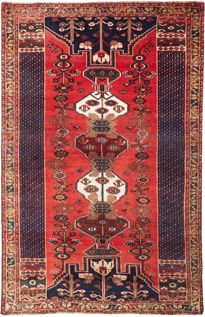 Shiraz Tappeto persiano 260 x 160 Rosso (Iran) Annodato A Mano