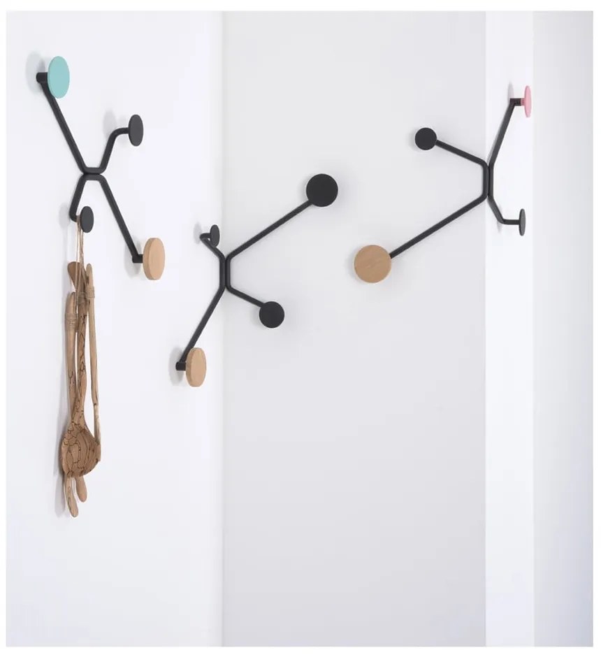 Appendiabiti da parete angolare nero Hook - Gazzda