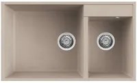 Lavello Elleci Incasso 2 vasche 78,5x47 Quadra 440 Sottotop Granitek Avena LGQ44051BSO