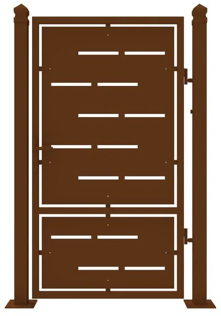 Cancello con serratura manuale Privacy in ferro, apertura a destra, L 104.5 x H 180 cm, di colore ruggine
