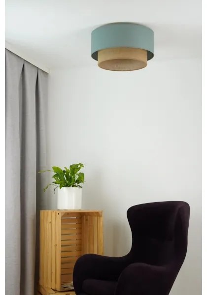 Duolla - Plafoniera BOHO 1xE27/15W/230V diametro 45 cm verde/marrone