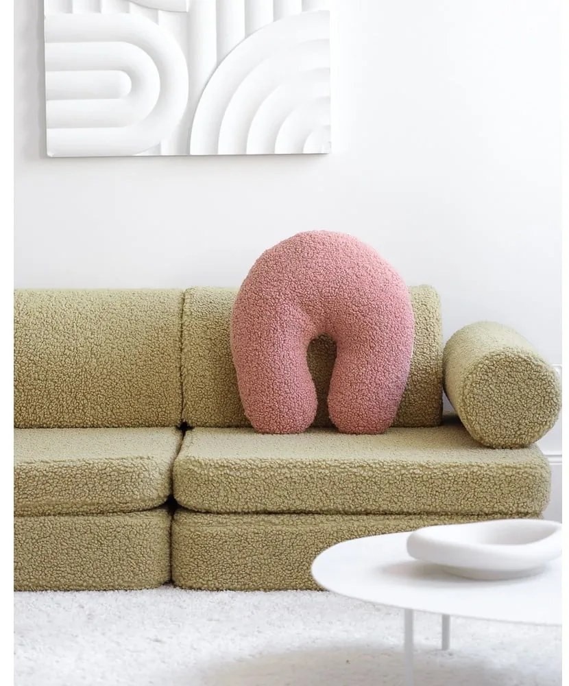 Divano per bambini verde con rivestimento in bouclé 132 cm Settee – Wigiwama