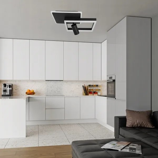 Plafoniera LED/38W/230V + 1xGU10/30W nero